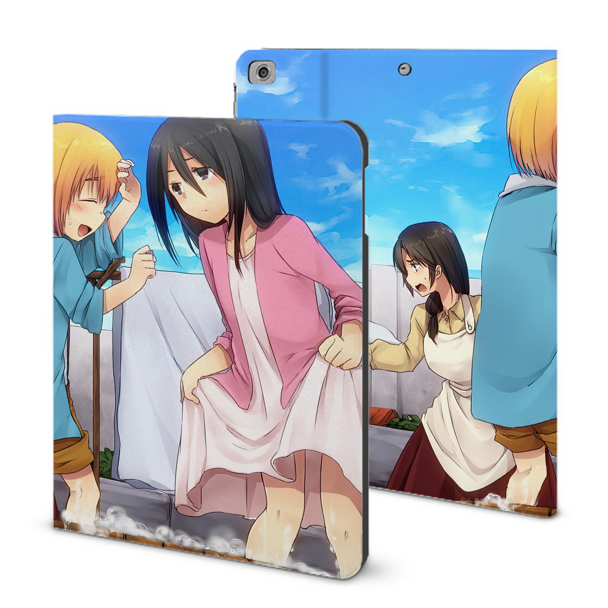 （画像用） 進撃の巨人 Attack on Titan IPad ケース ブック型 PUレザー TPU 耐衝撃 軽量 薄型 ペン収納なし 全面保護 IPad 各モデル対応